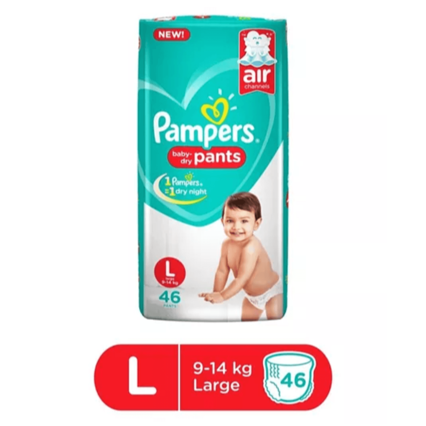 Pampers Pant Style Diapers Light And Dry Large - 36 Pieces