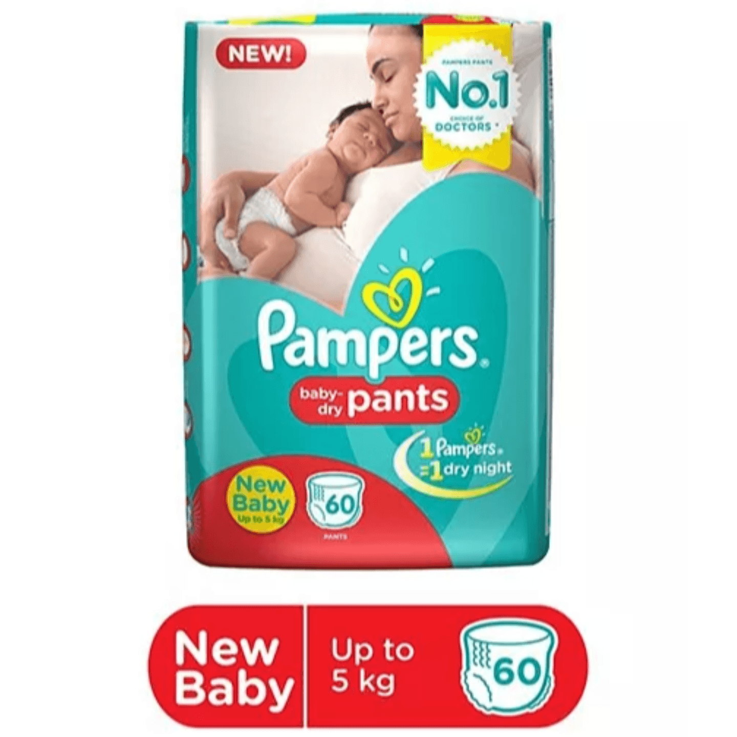 Pampers Pant Style Diapers New Born - 60 Pieces