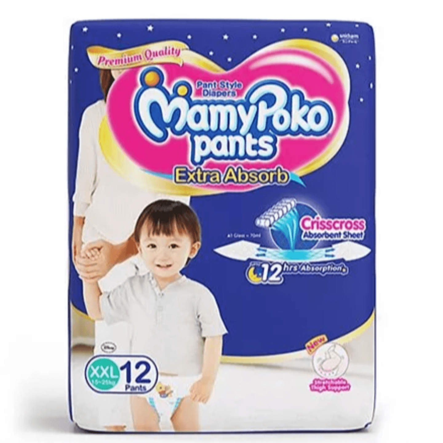 MamyPoko Extra Absorb Pant Style Diapers Extra Extra Large - 12 Pieces