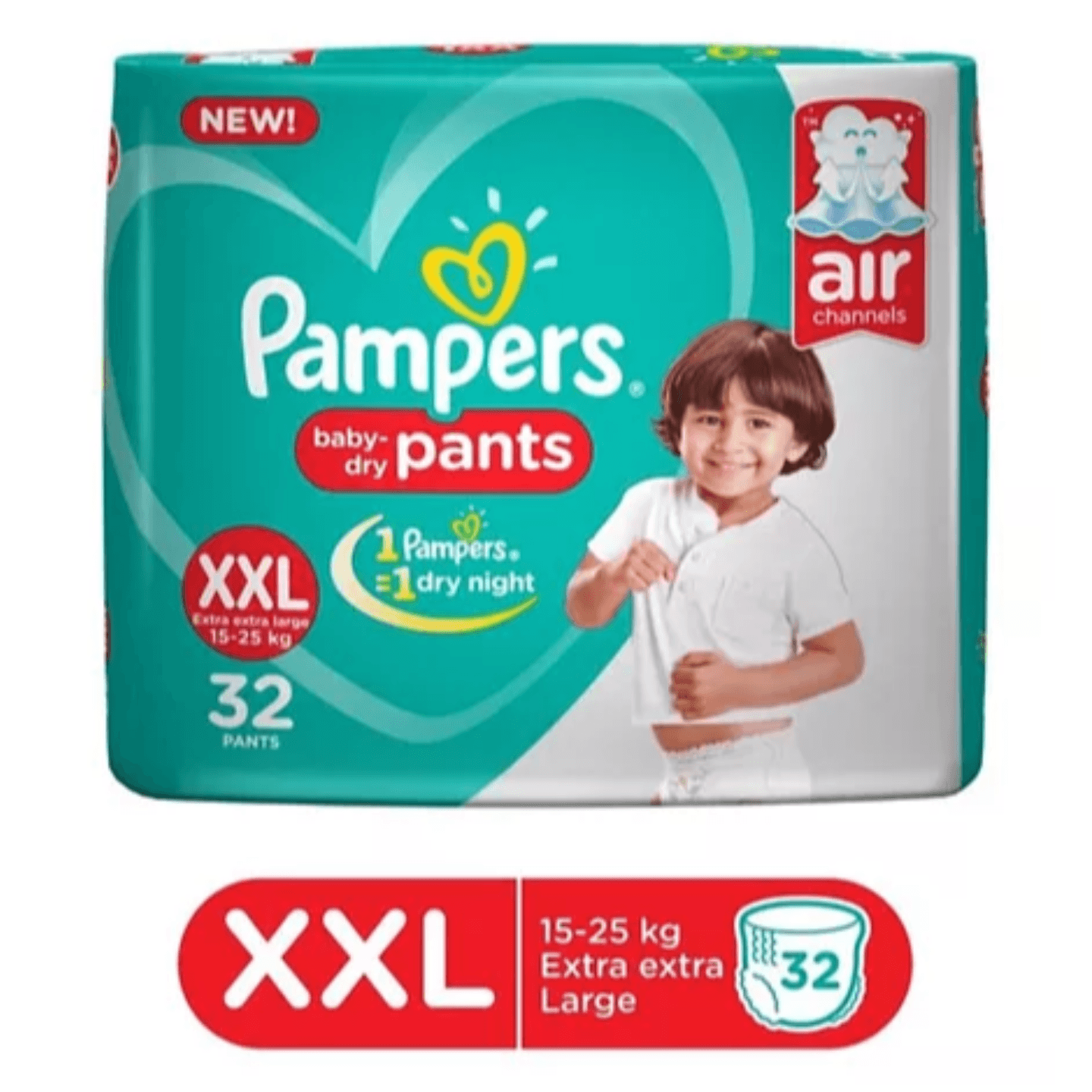 Pampers New Pant Style Diapers XXLarge Size - 32 Pieces