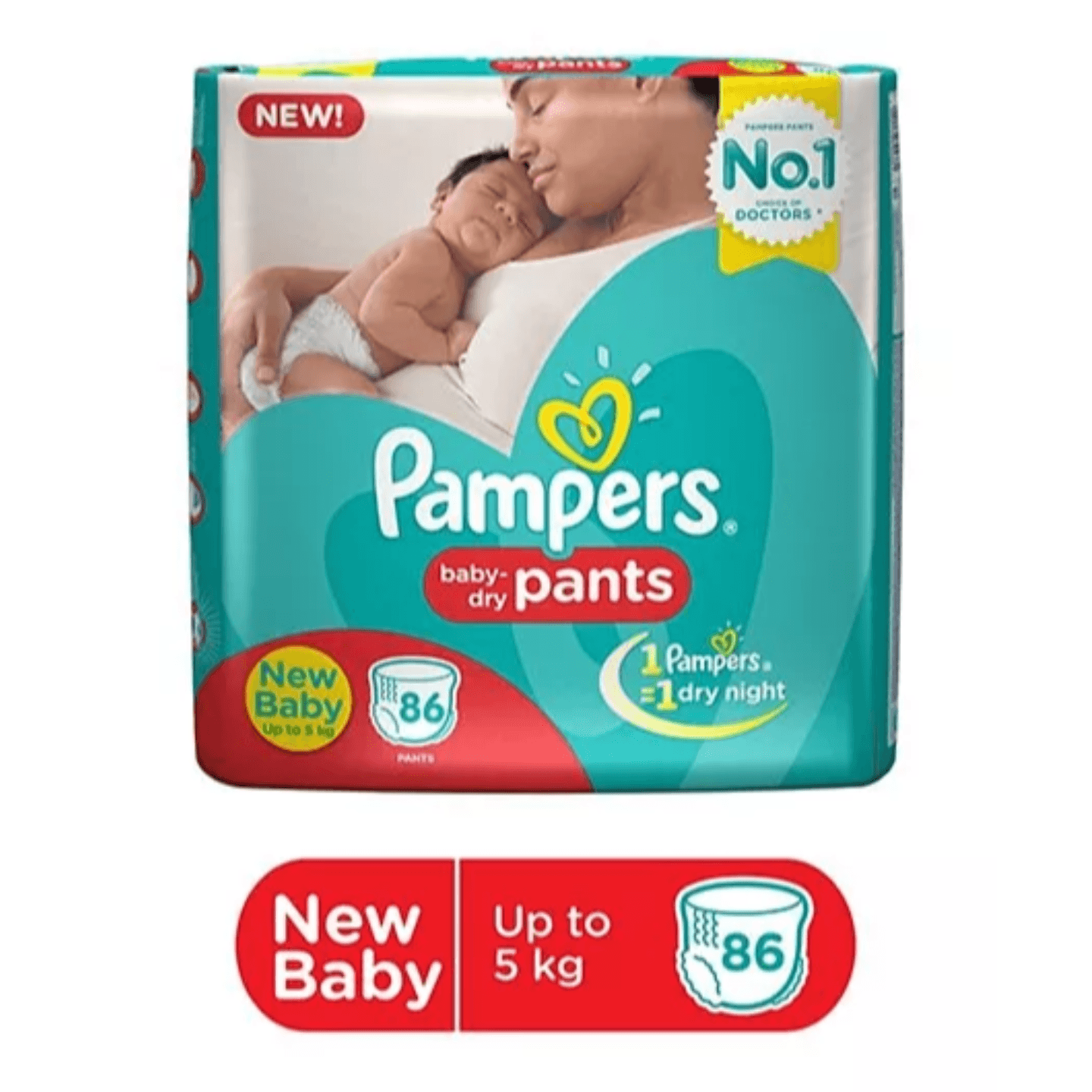 Pampers Pant Style Diapers New Born - 86 Pieces