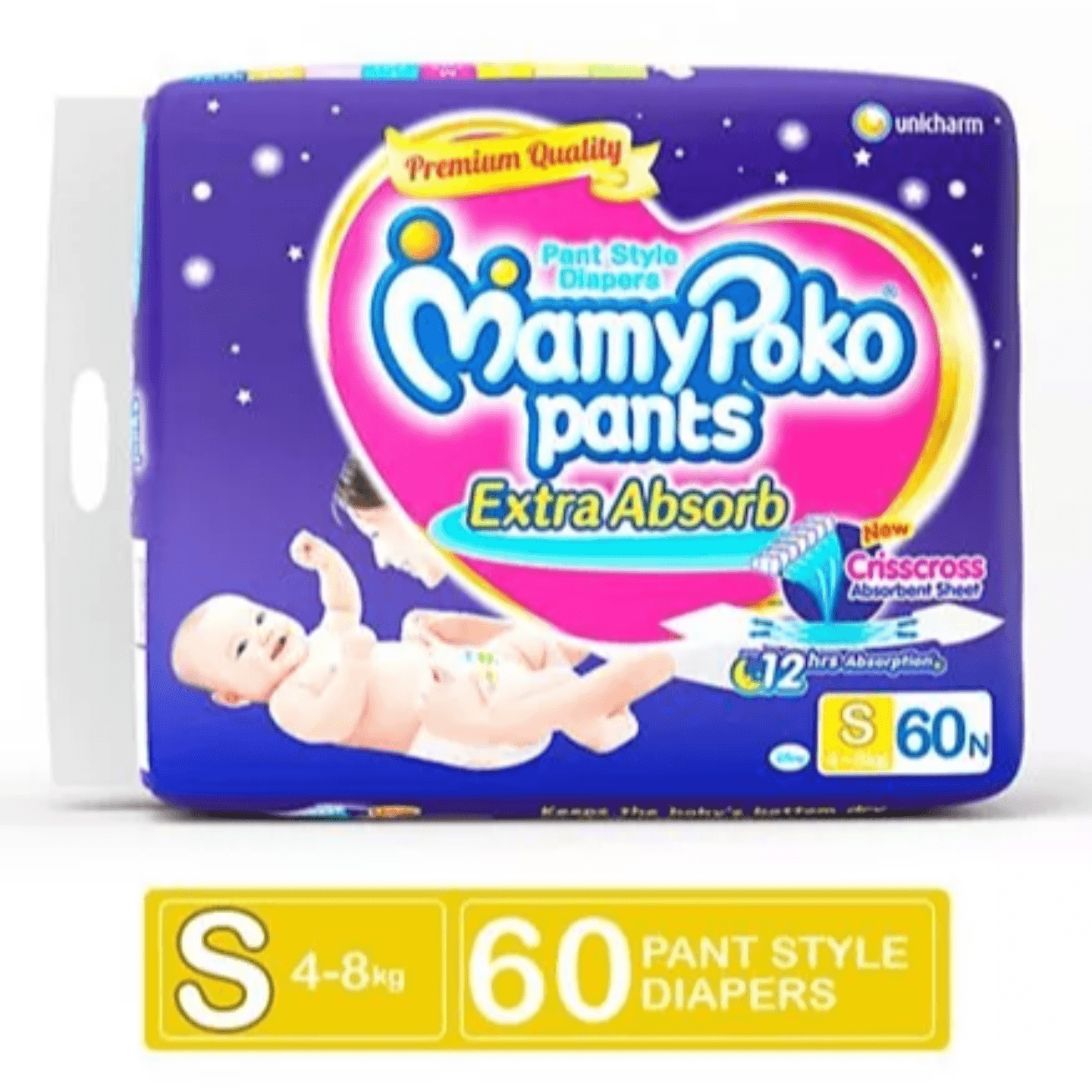 MamyPoko Extra Absorb Pant Style Diapers Small - 78 Pieces