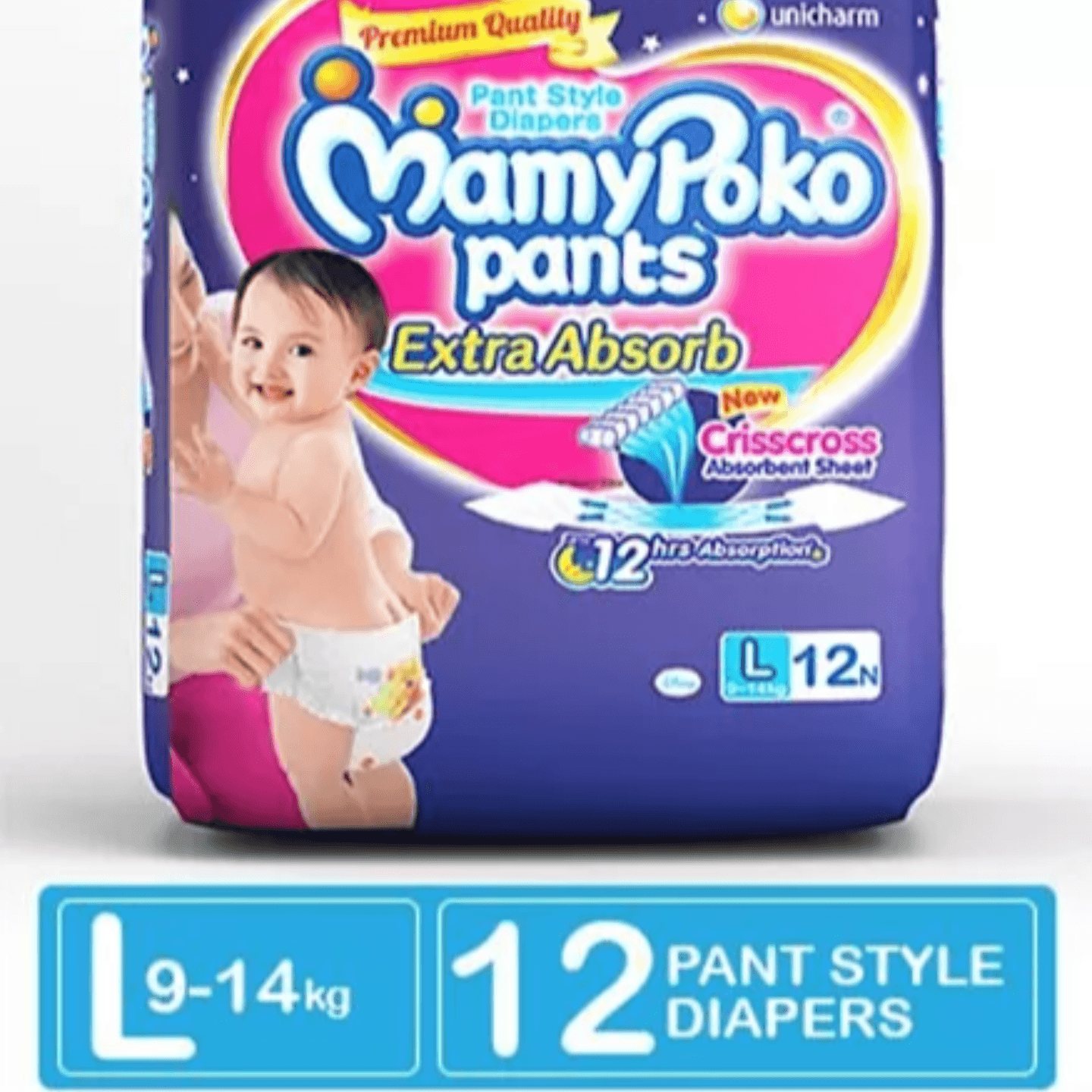 MamyPoko Extra Absorb Pant Style Diapers Large - 32 Pieces