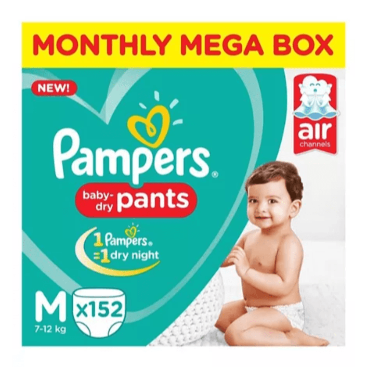 Pampers Pant Style Diapers Medium Size - 76 Pieces