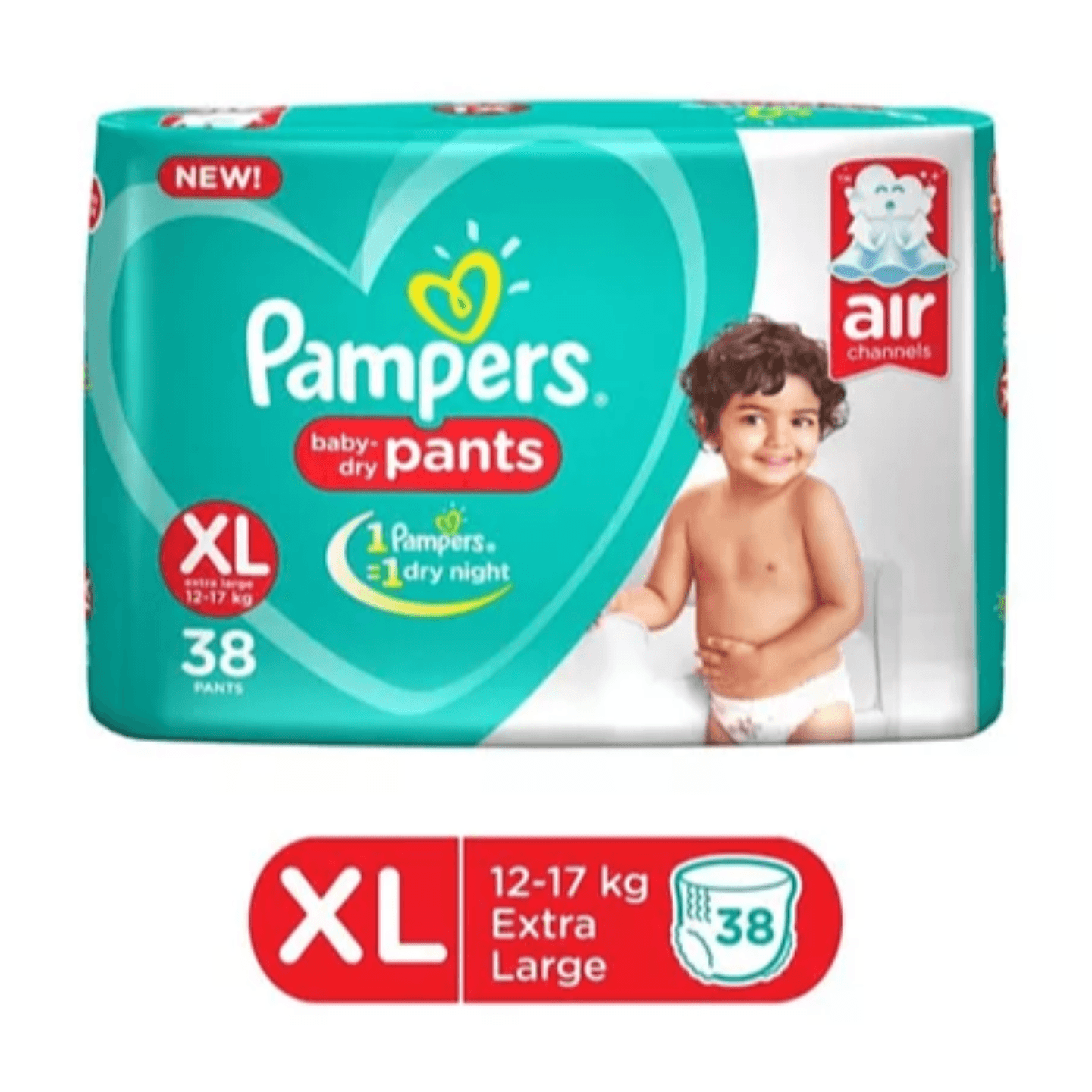 Pampers Pant Style Extra Large Size Diapers Monthly Box Pack - 112 Pieces