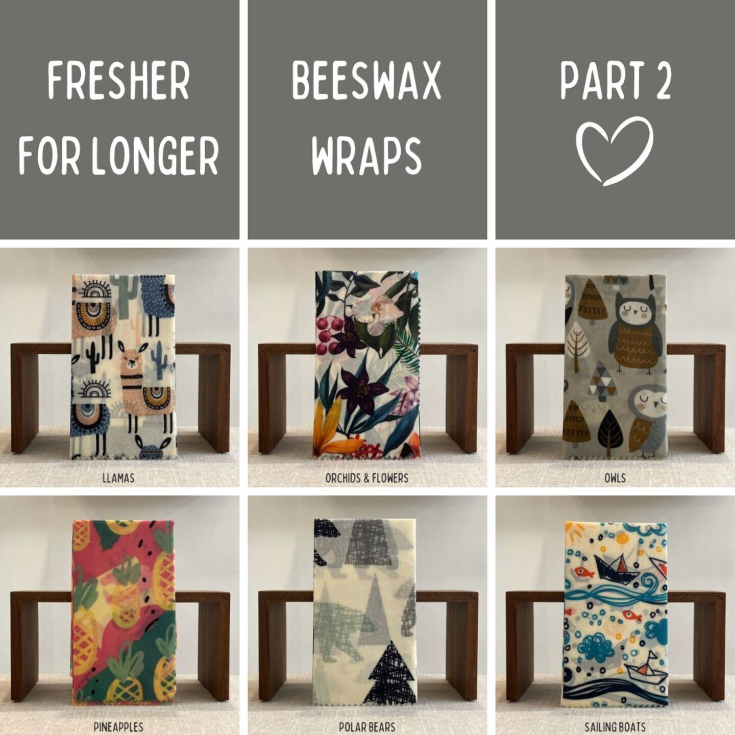 FRESHER FOR LONGER Beeswax Wrap Set of 3 - Part 2