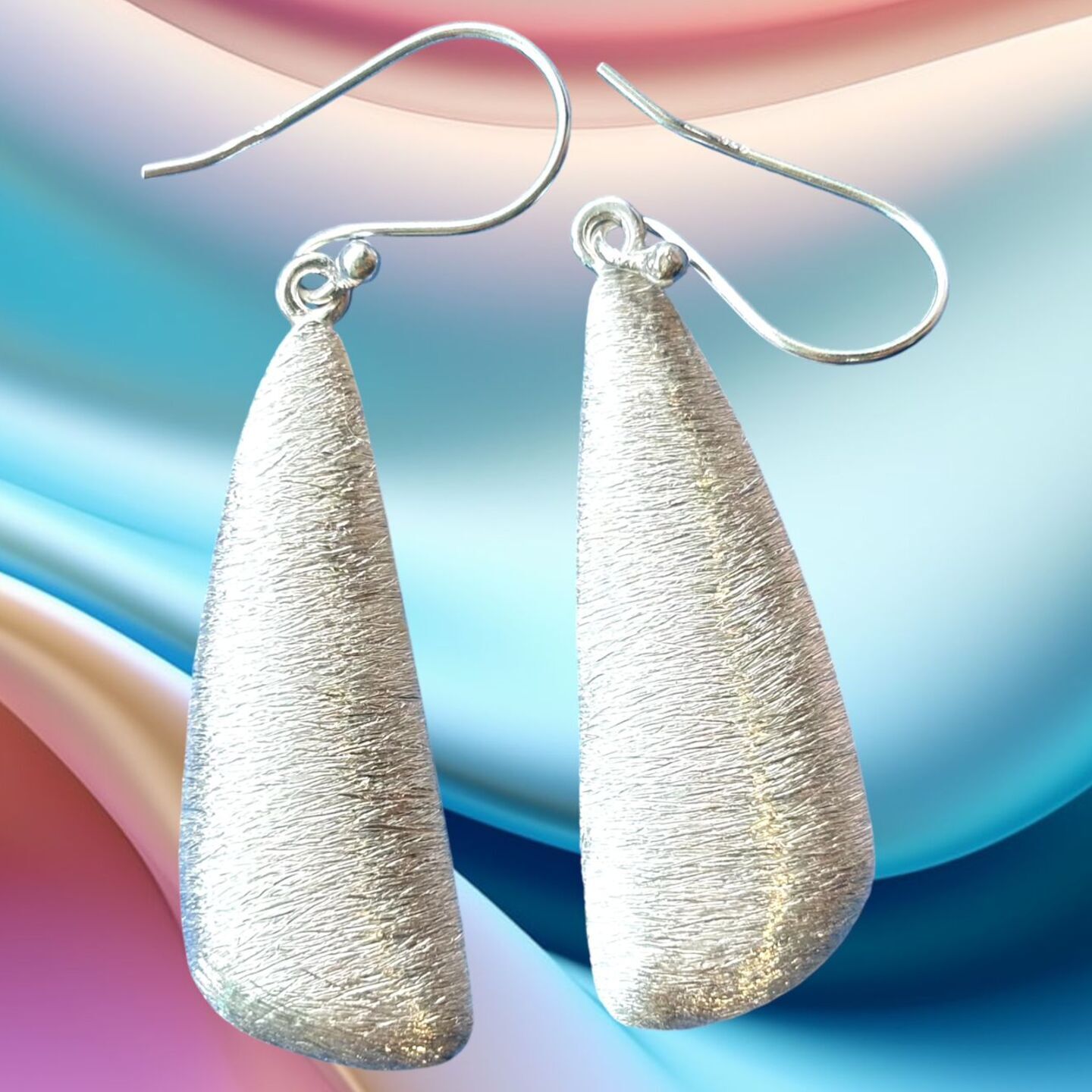 Petal Shiny Silver Earrings