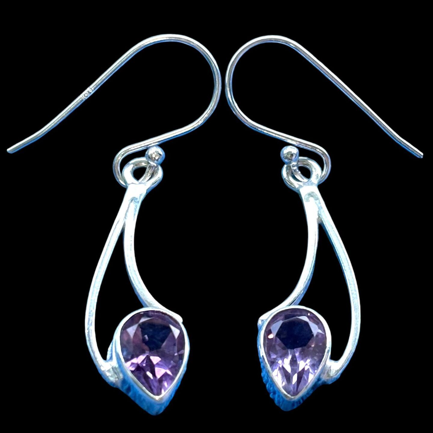 Amethyst Crystal Drop Earrings