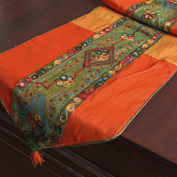 Table Runner- Orange and kutch work