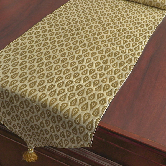 Table Runner- Cream and Gold