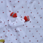 Red & Grey dot kaftan with tassels