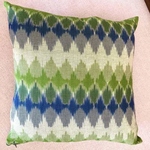 Ikkat Cushion cover - Blue green