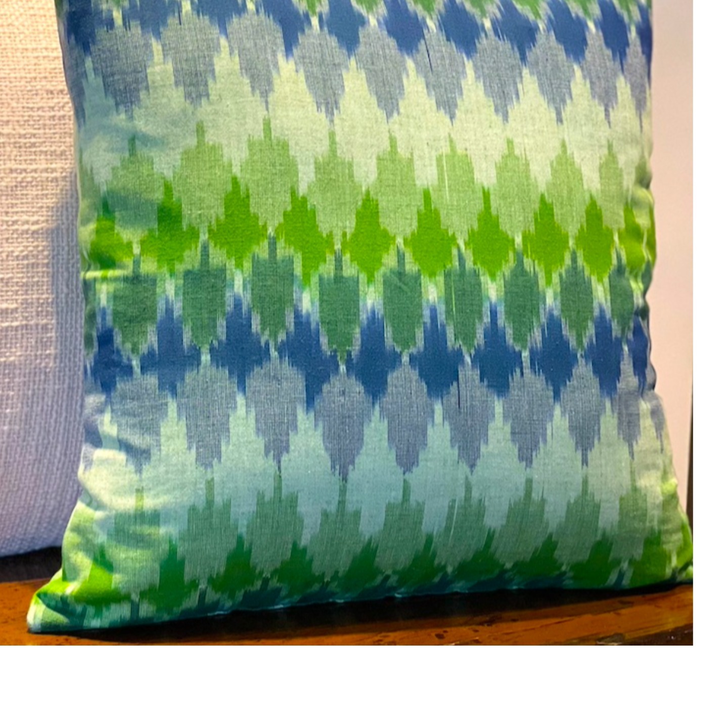 IKKAT CUSHION COVERS - Blue Green SIZE 18x18in