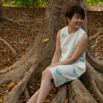 Sleeveless block printed dress