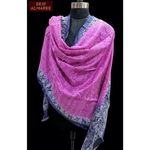 Magenta silk kantha dupatta