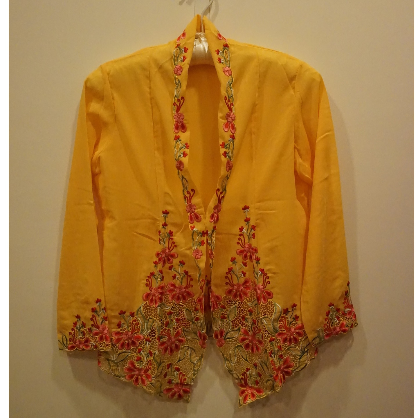 Yellow Kebaya with Pink Flowers (Out of Stock)