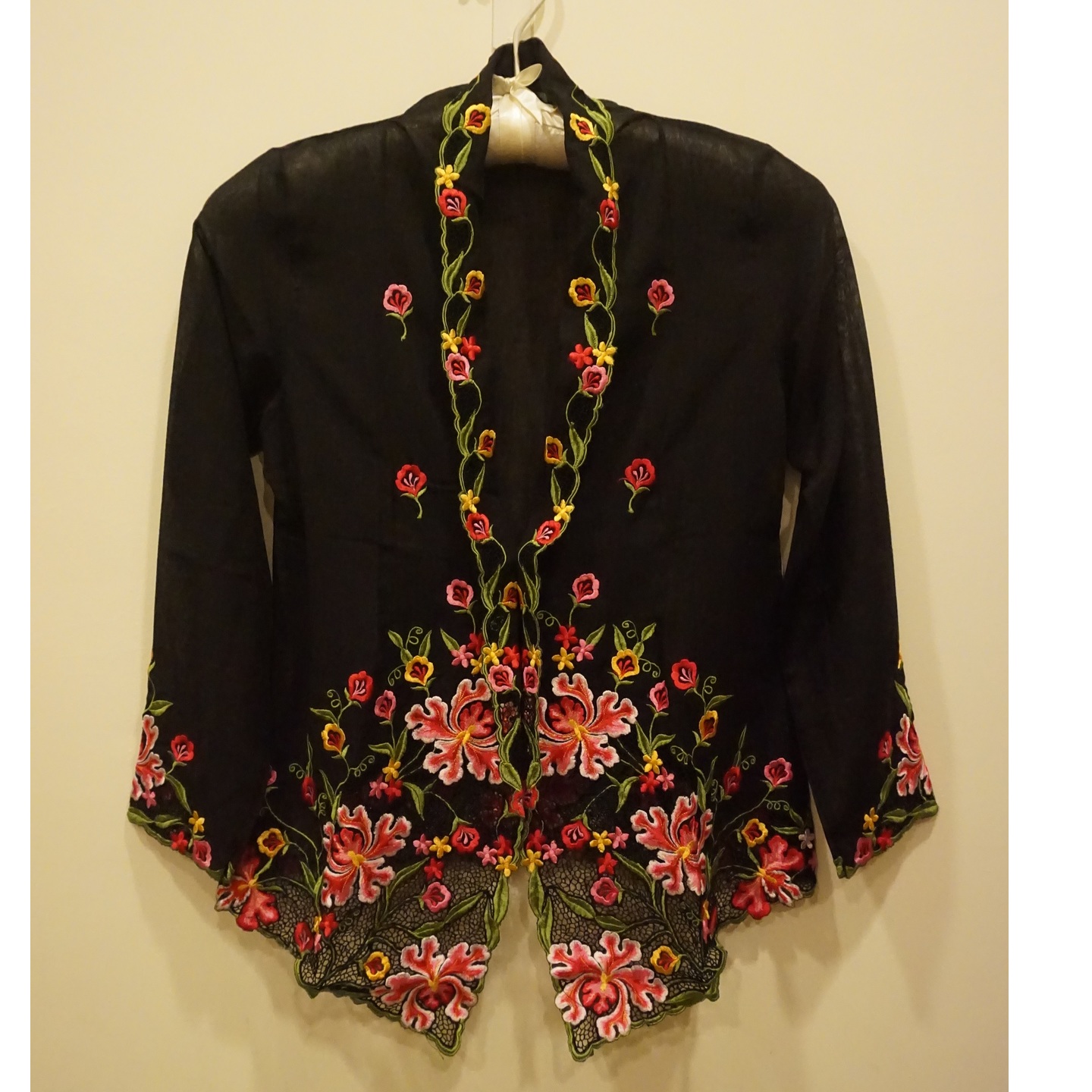 Black Kebaya with Pink Orchid