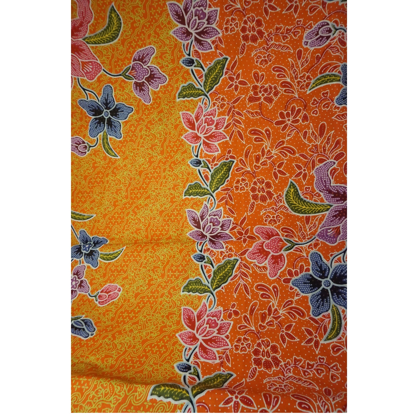 Sarong Batik (Orange colour with Floral Design)