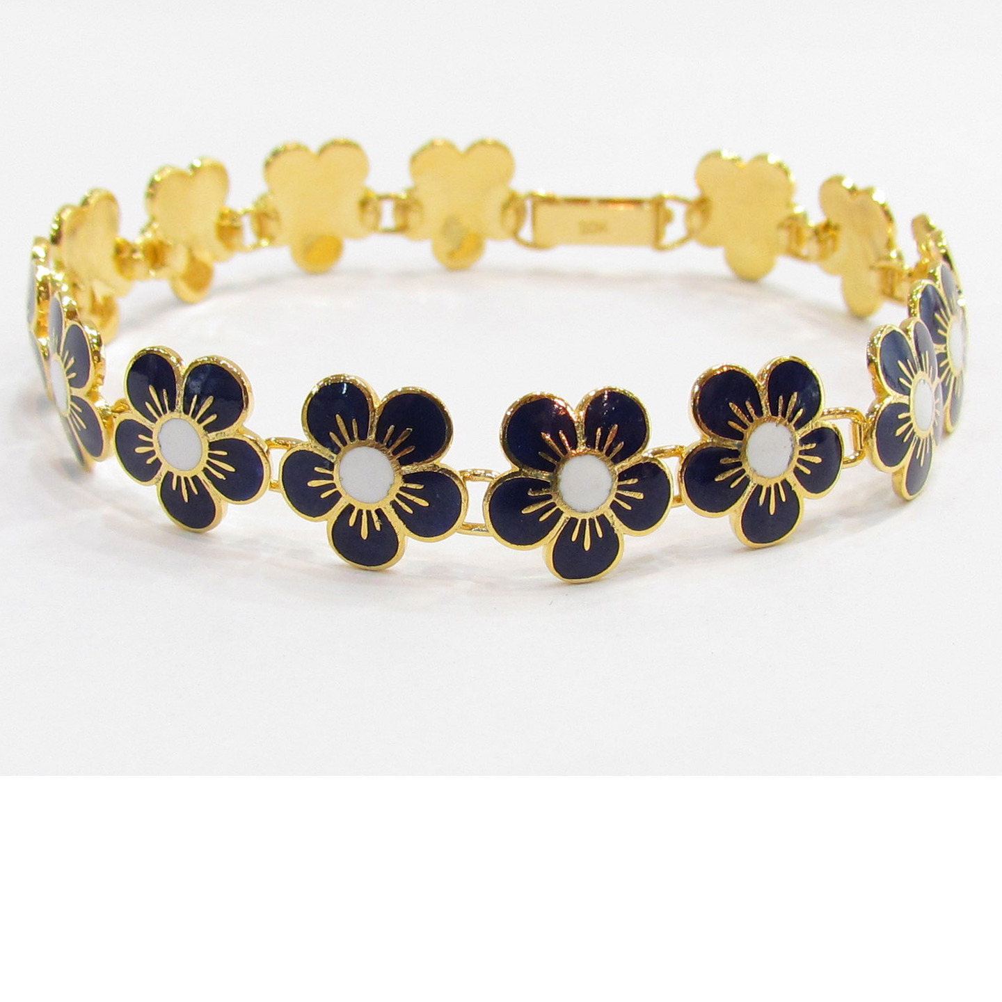 Sakura Flower Design Bracelet (Blue Petal with White Disk)