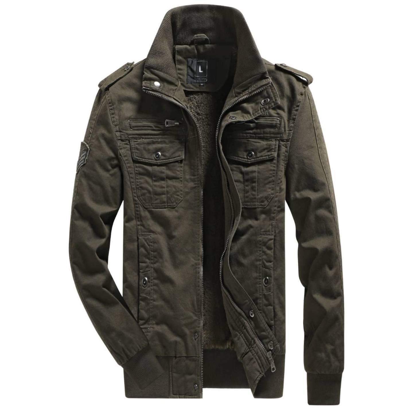 L'MONTE Stand Collar Winter Jacket for Men (9939LMGREEN)