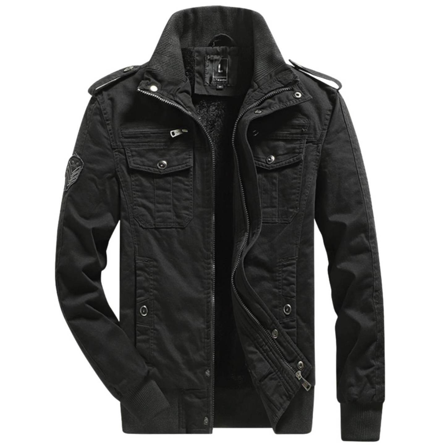 L'MONTE Stand Collar Winter Jacket for Men (9939LMBLACK)