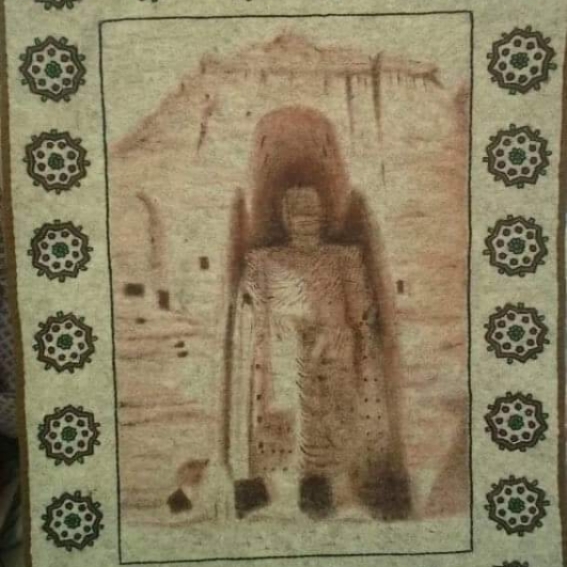Woolen/ Embroidery ArtCraft: Buddha Statue 300s AD