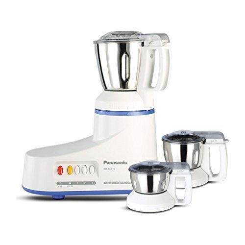 Panasonic MX-AC310-H 550-Watt 3-Jar Super Mixer Grinder (White)