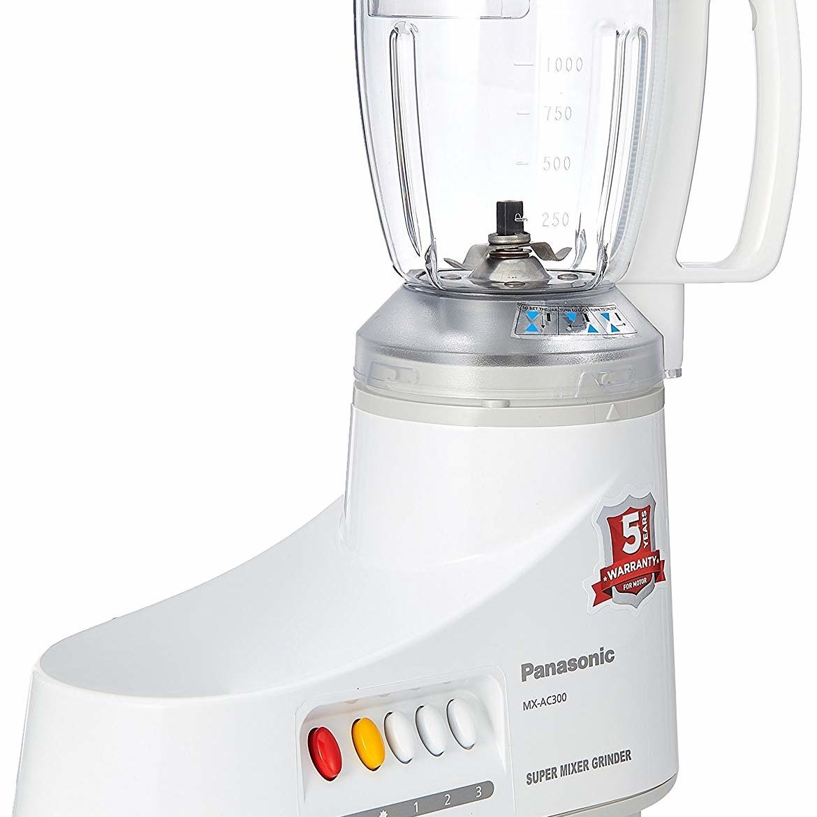 Panasonic MX-AC300 550-Watt 3-Jar Super Mixer Grinder (Grey)