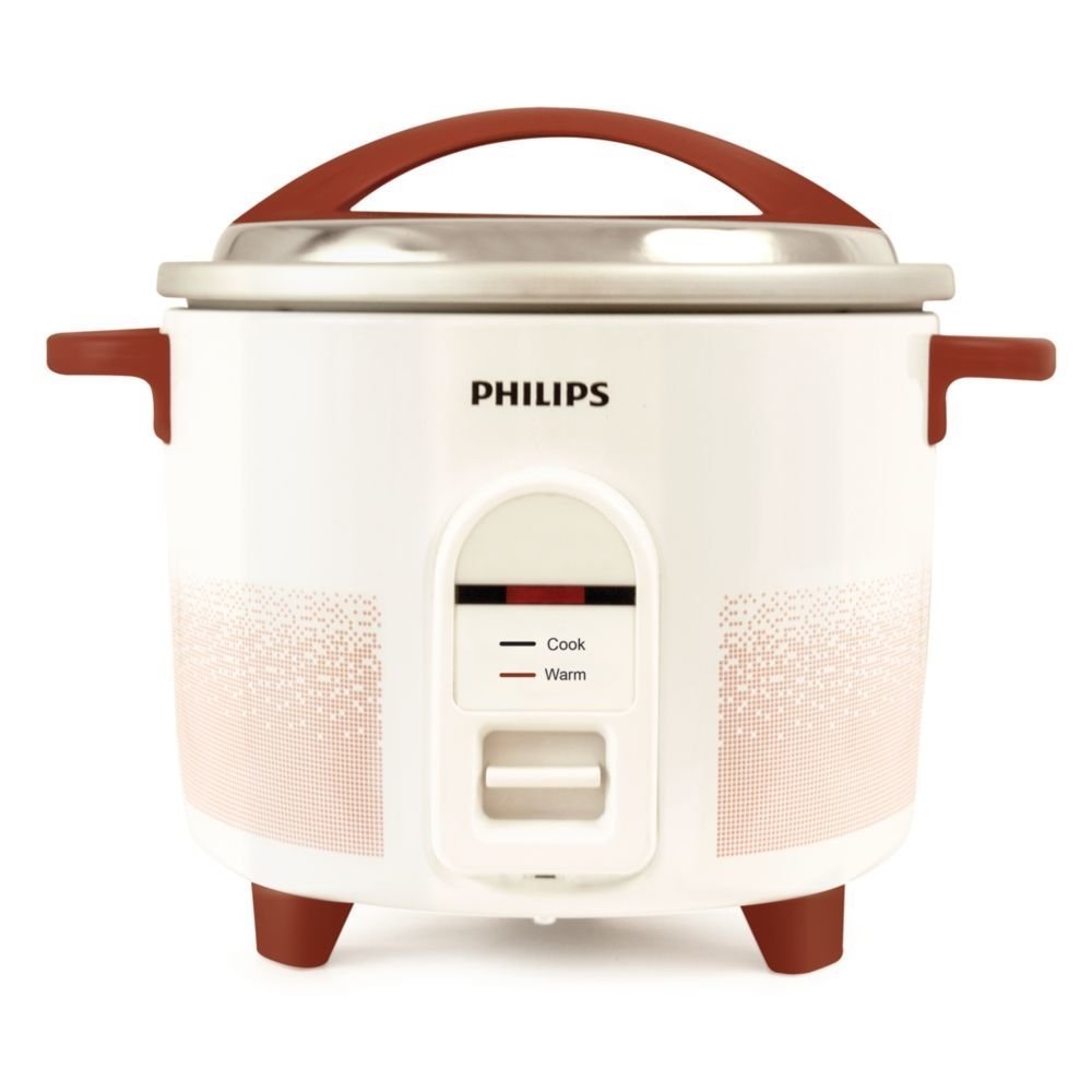 Philips HL1664/00 2.2-Litre Electric Rice Cooker (White/Red)