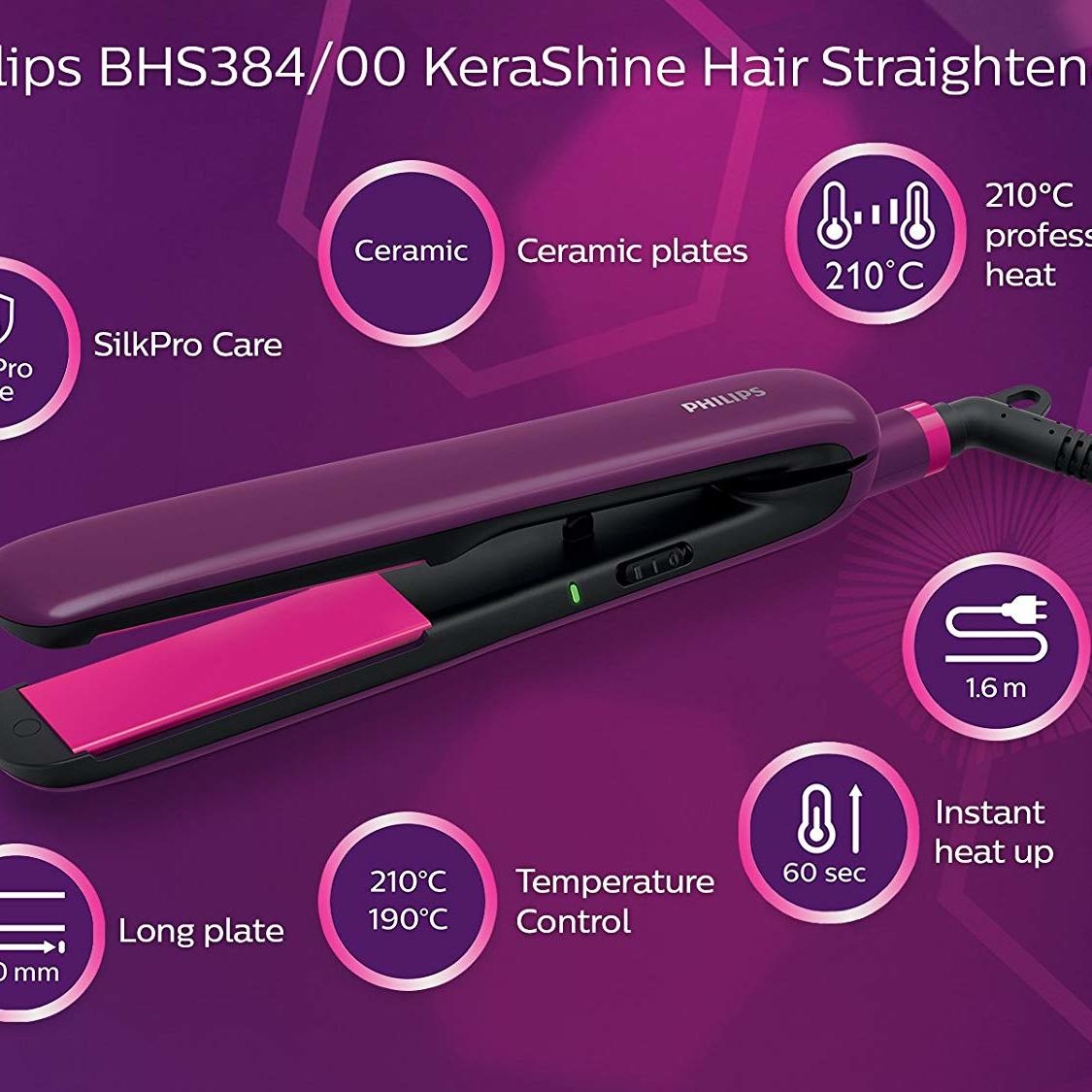 Philips BHS384 Selfie Straightener (Purple)