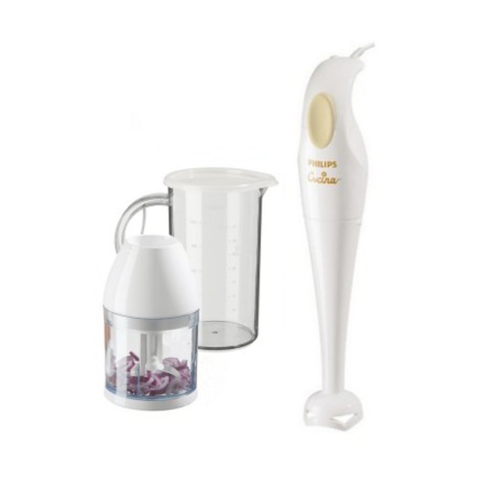 Philips HR1351/C 250-Watt Hand Blender with Chopping Attachment (White)