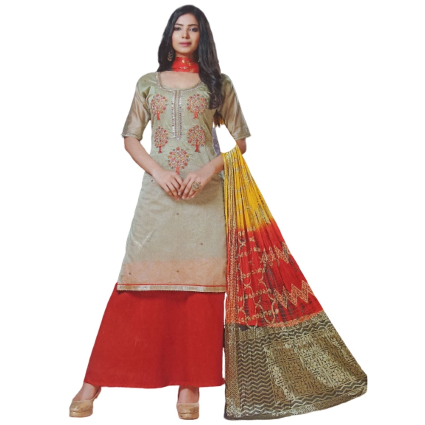 Deewani Payal Chanderi Suit with Bandhani Silk dupatta