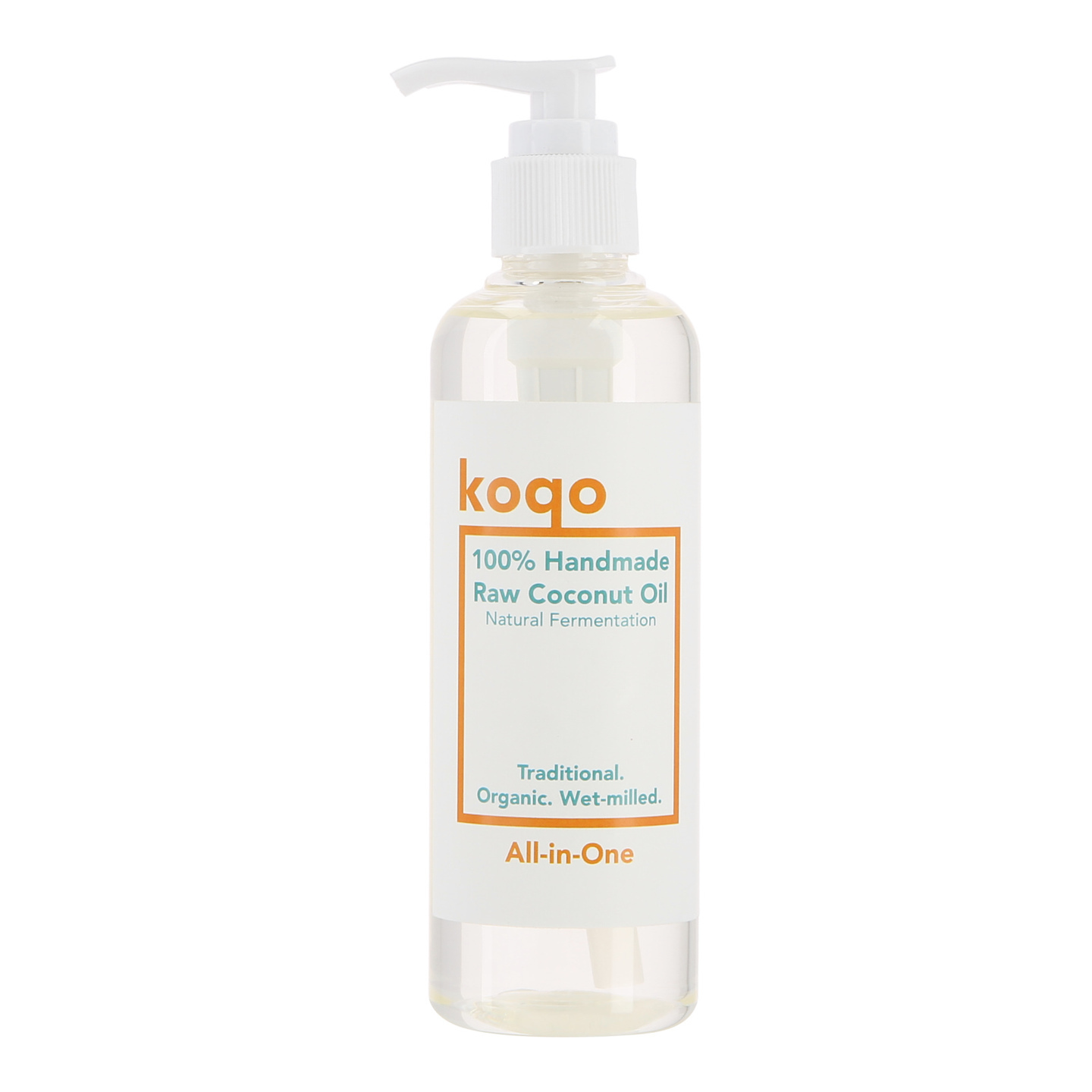 koqo All-In-One 100 Pure Handmade Virgin Coconut Oil 250ml pump