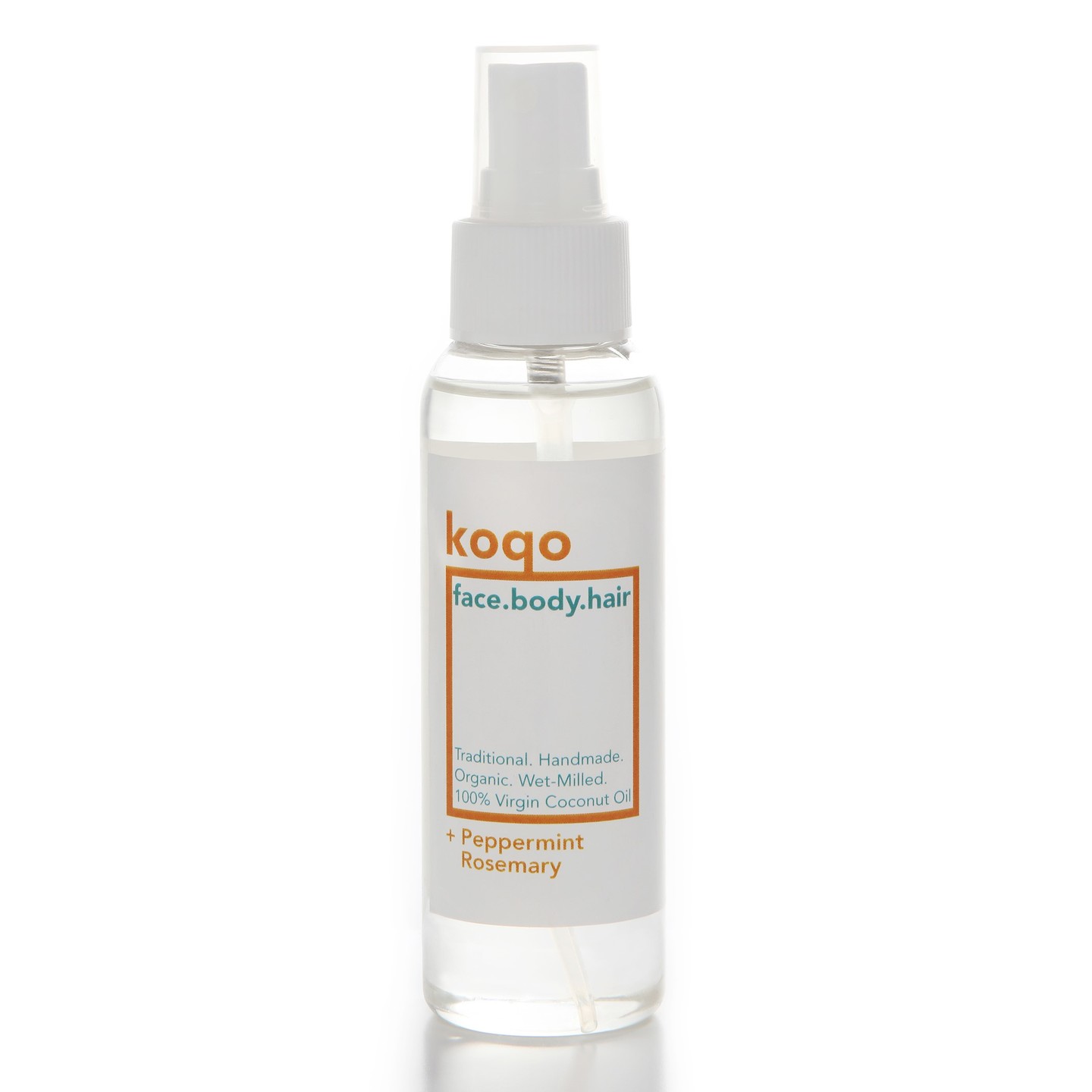 koqo face.body.hair Handmade & Wet-milled Coconut Oil + Peppermint & Rosemary 100ml Spray