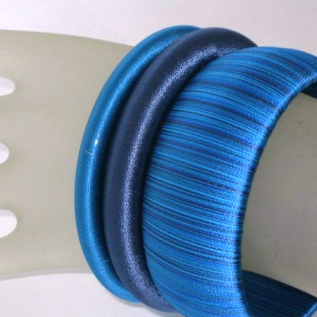 Light and Dark Blue Silk Thread Bangles