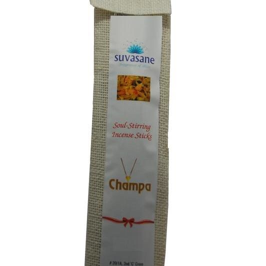 Champa Fragrance 90 sticks per pack Black 9 sticks in jute bag