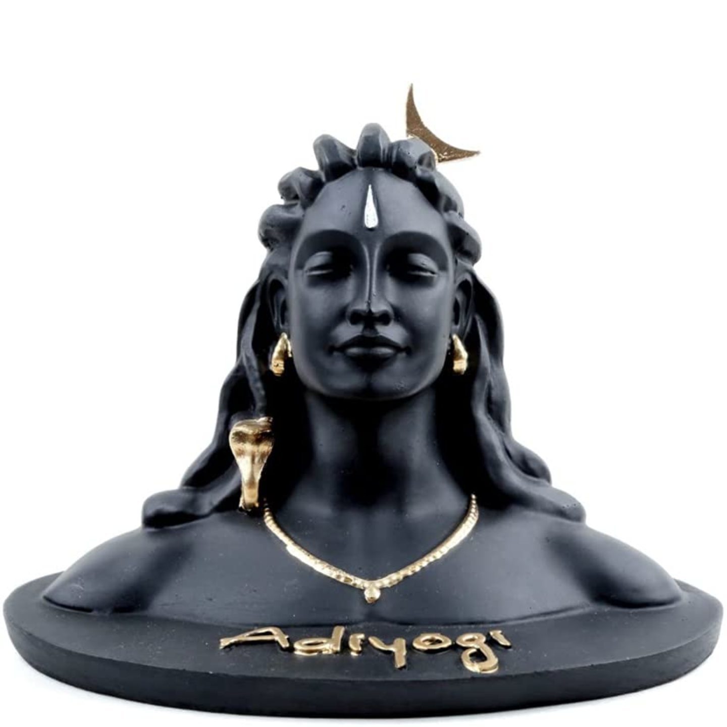 Adiyogi Shiva Idol, 16.5 x 11 x 13 cm, Matte Black, 1 Piece