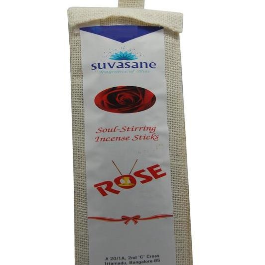 Rose Fragrance 90 sticks per pack Black 9 sticks in jute bag