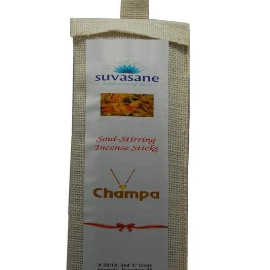 Champa Fragrance 120 sticks per pack Black 9 sticks in jute bag