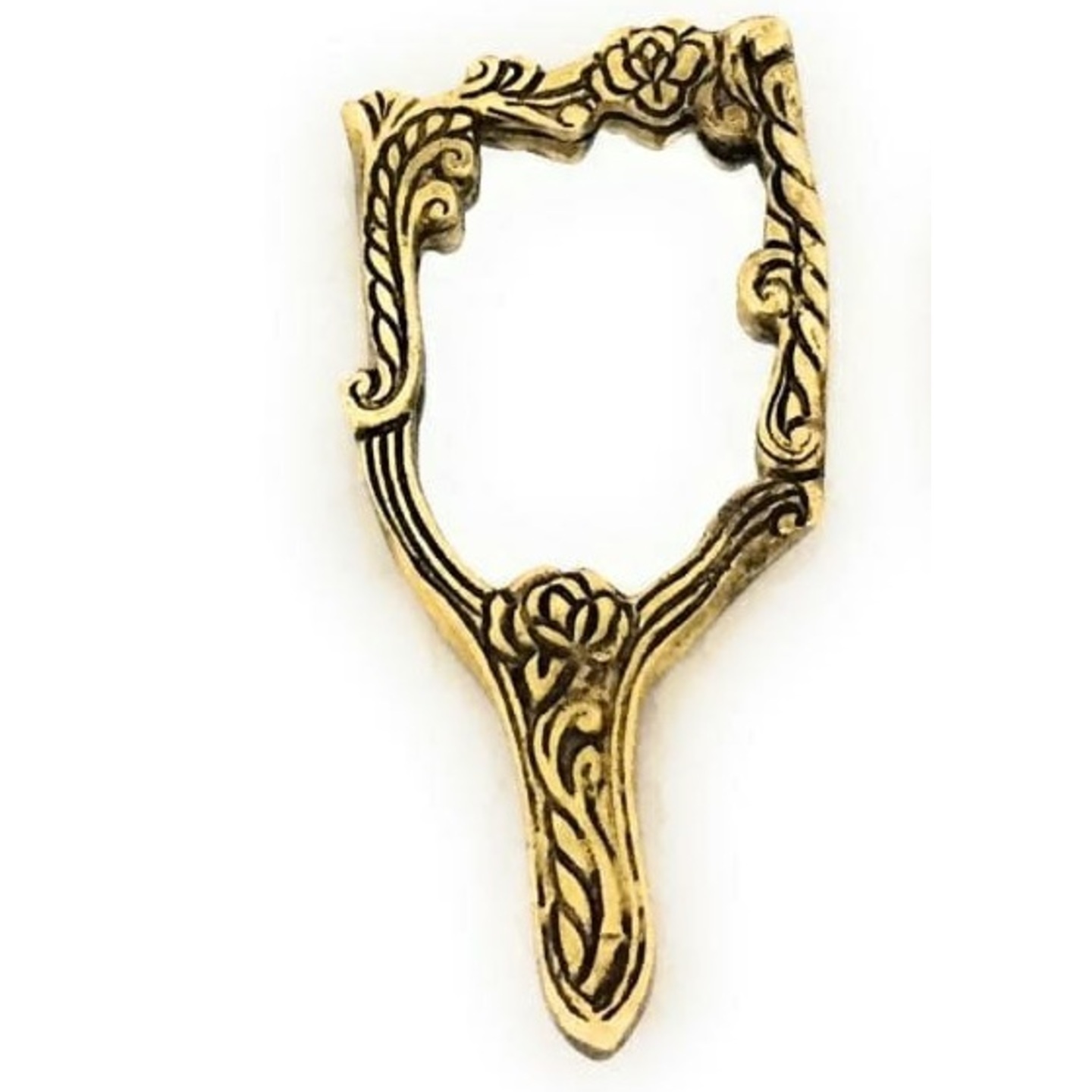 Pocket mirror rectangular gold plated size 18 cm