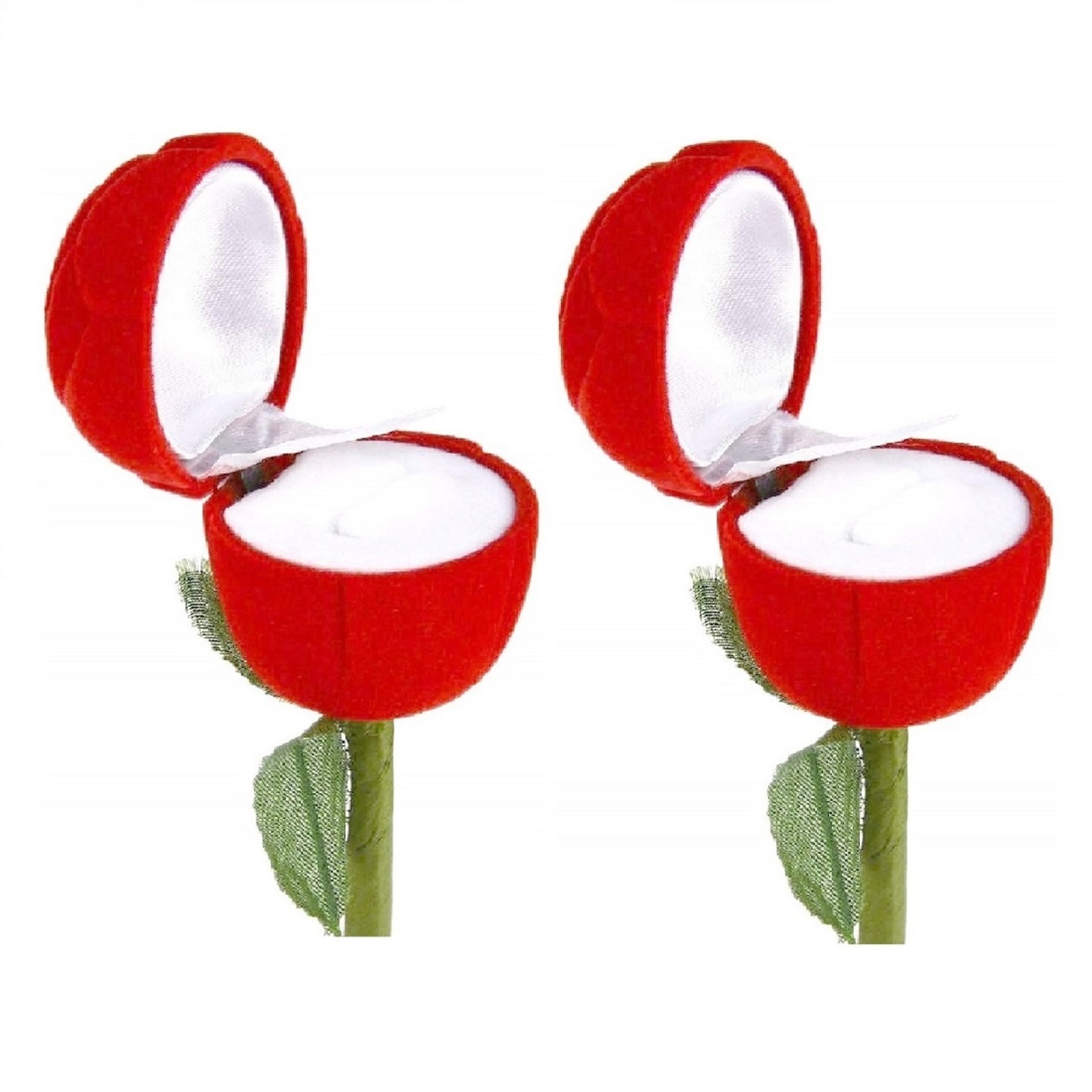 Suvasane Jewell Ring - Full Rose Jewellery Vanity Box Red Pack of 2 for Gift Propose Marriage Wedding Ceremony Engagement
