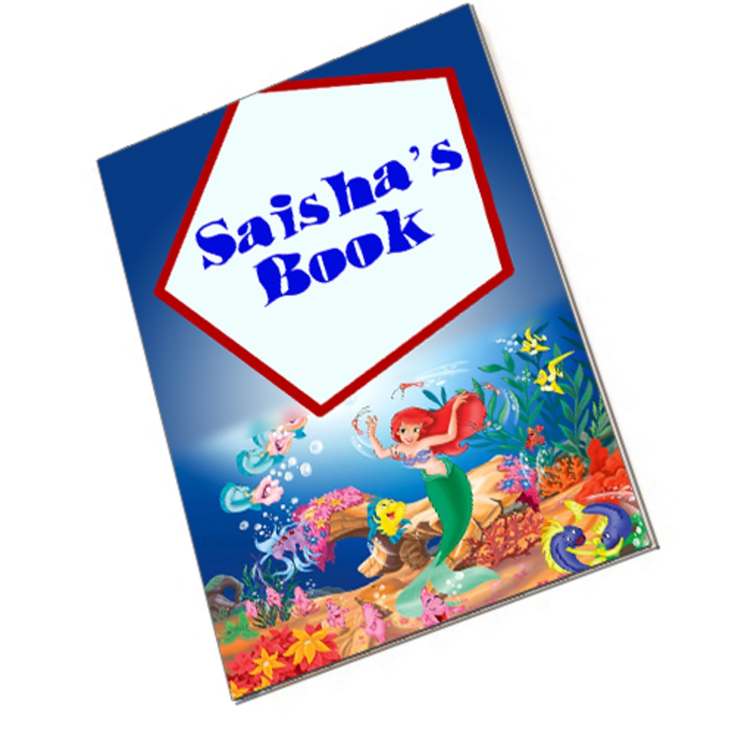 Set of 2 - Little Mermaid Center Staple Notepad (A5 Size)