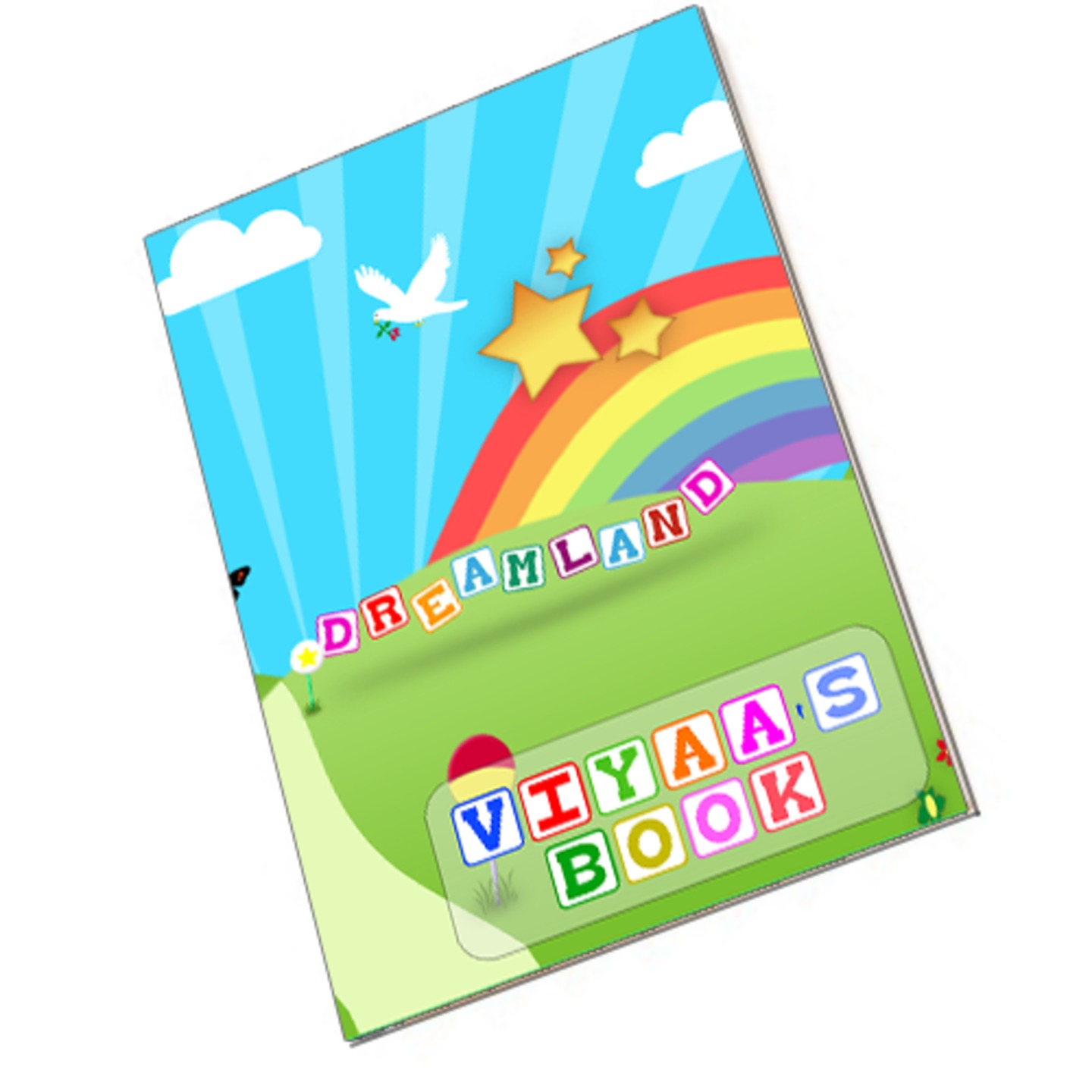 Rainbow Theme Center Staple Notepad (A4 size)