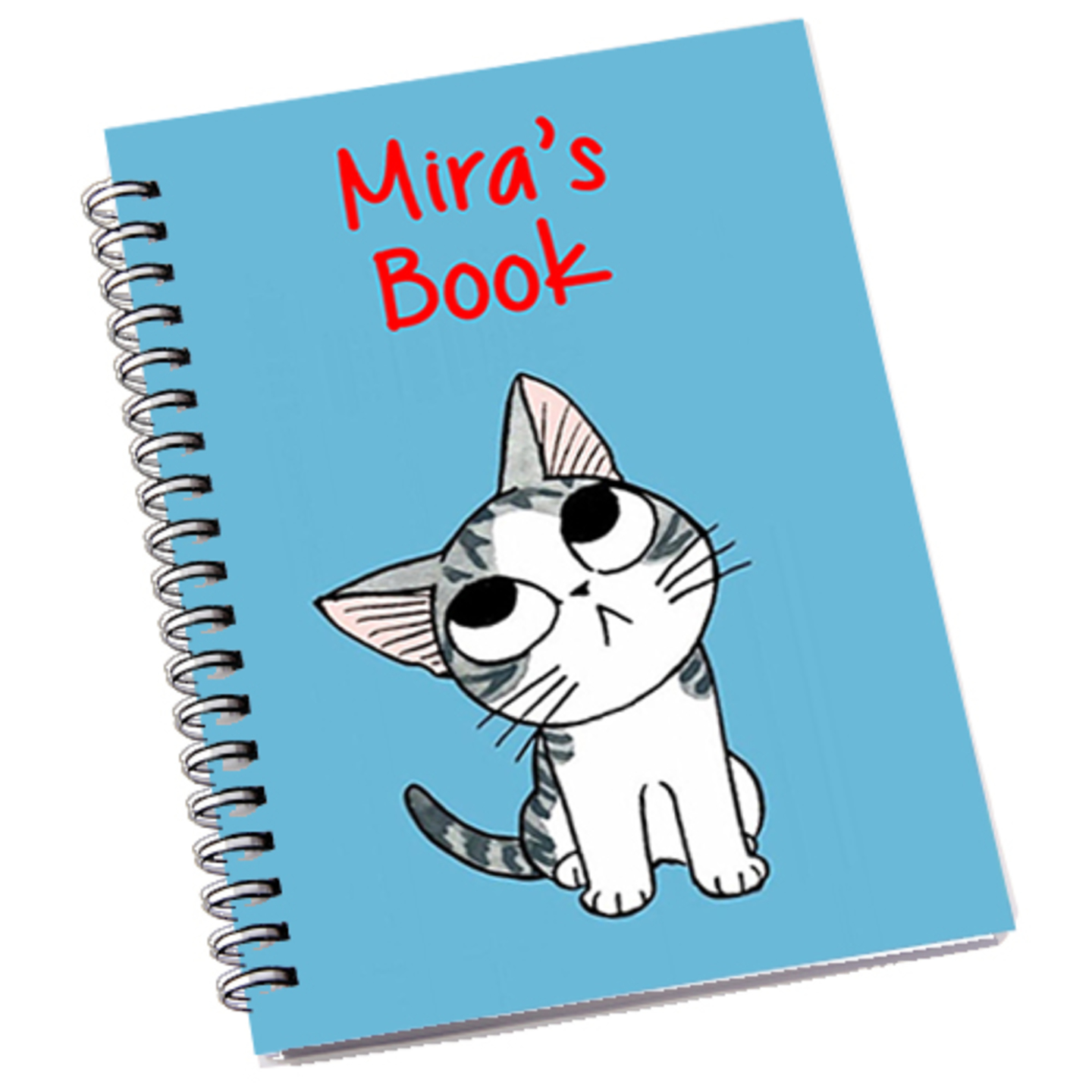 Cat Design Spiral bind Notepad (A5 Size)