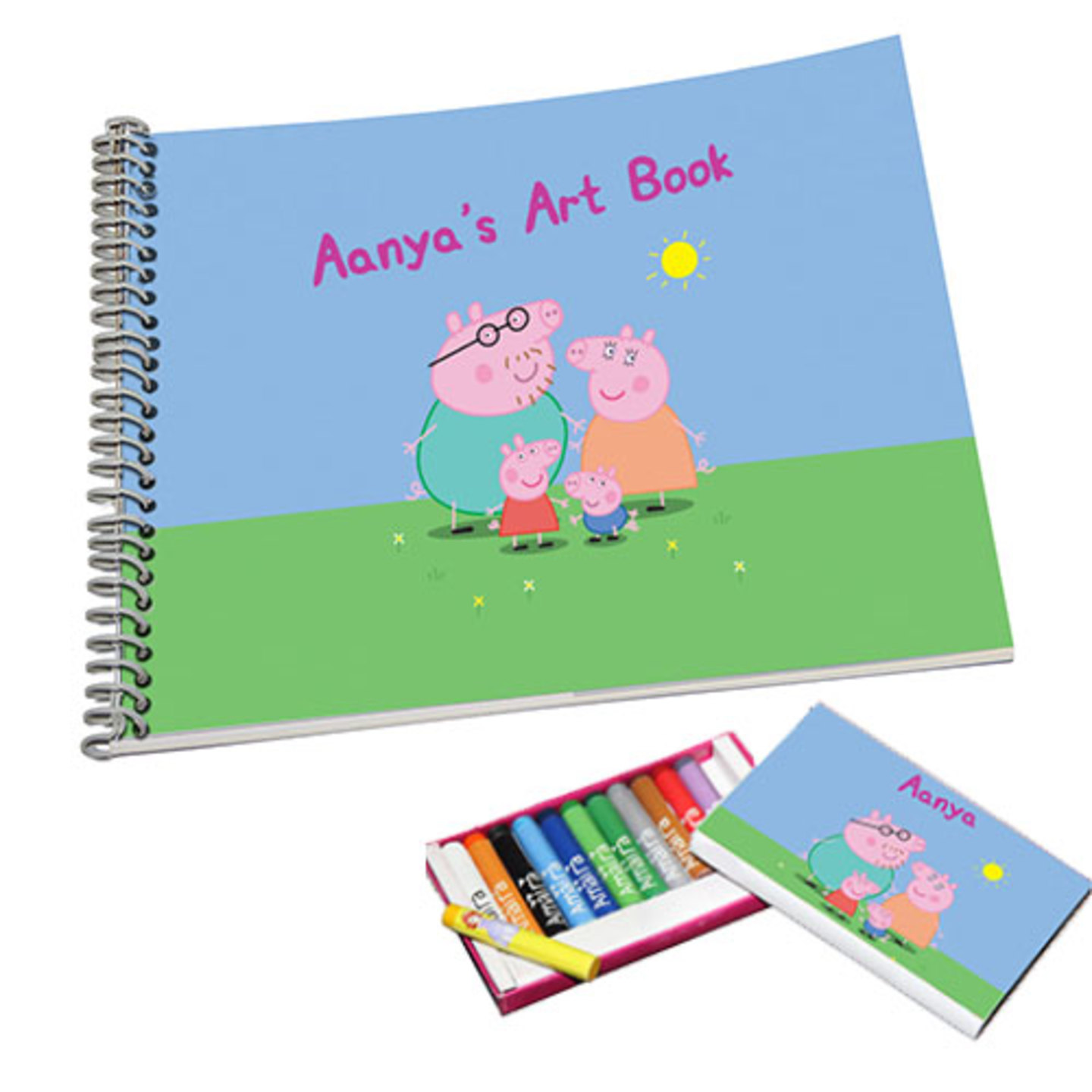 Peppa Pig Design Crayon Box & Sketch Book Combo