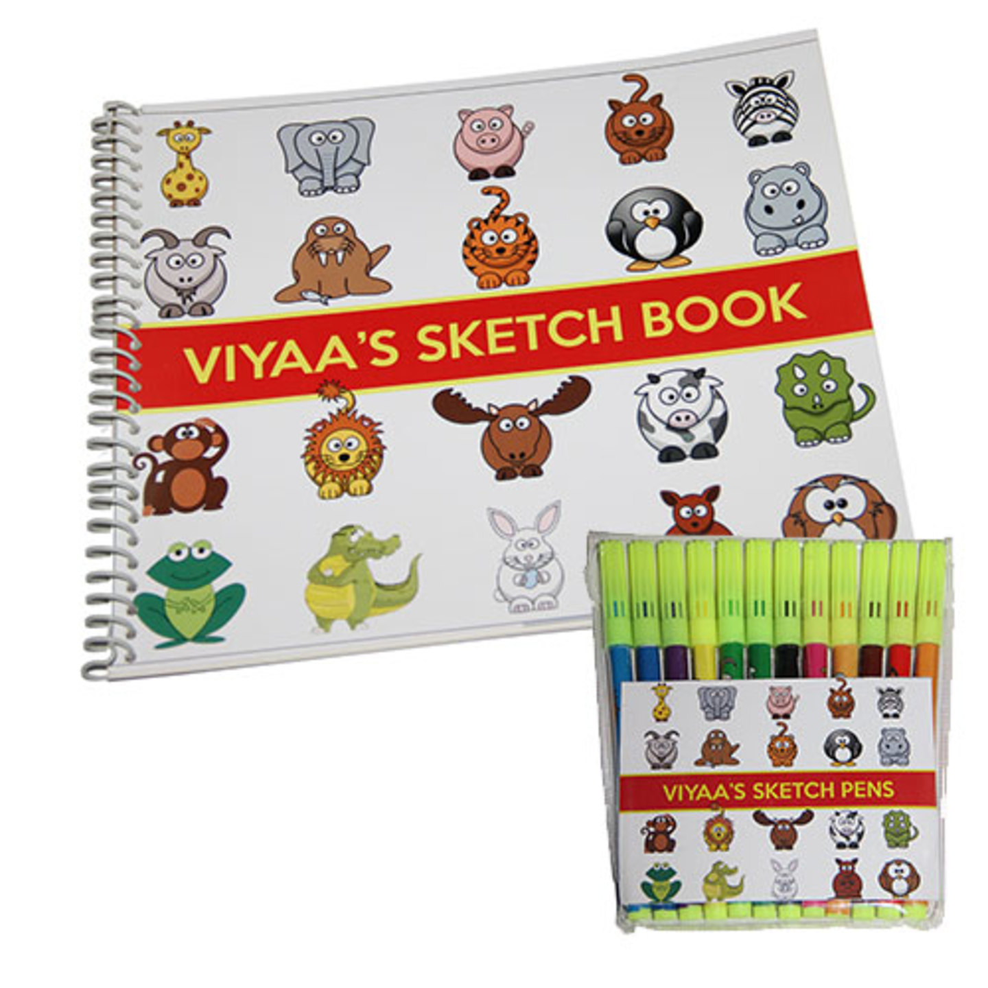 Animals Design Sketch Pen & Sketch Book Combo