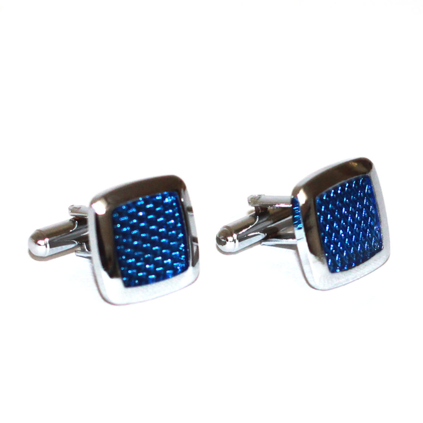 C-Chamfer Blue Cufflink