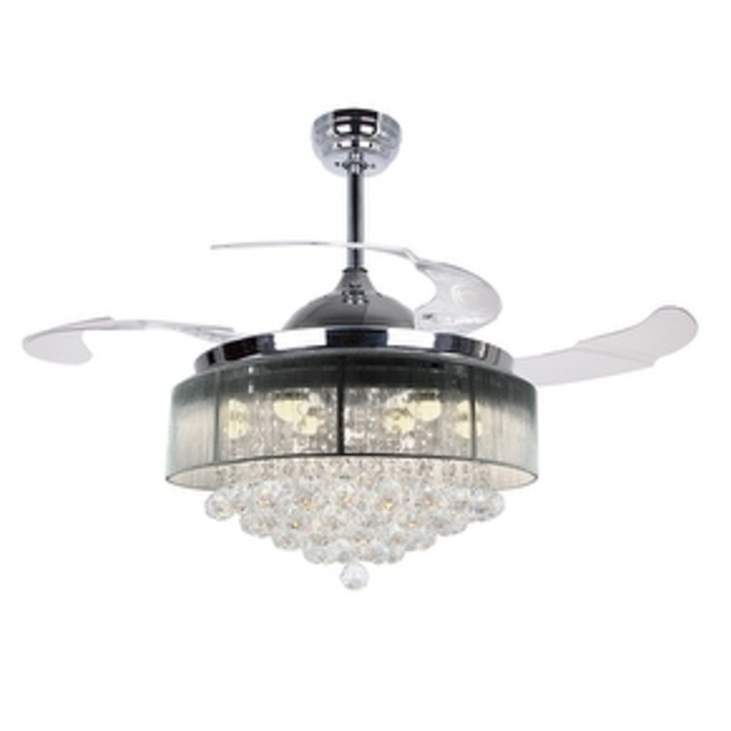European Creative Nordic K9 Crystal LED Retractable Ceiling Fan Light (Pre Order)