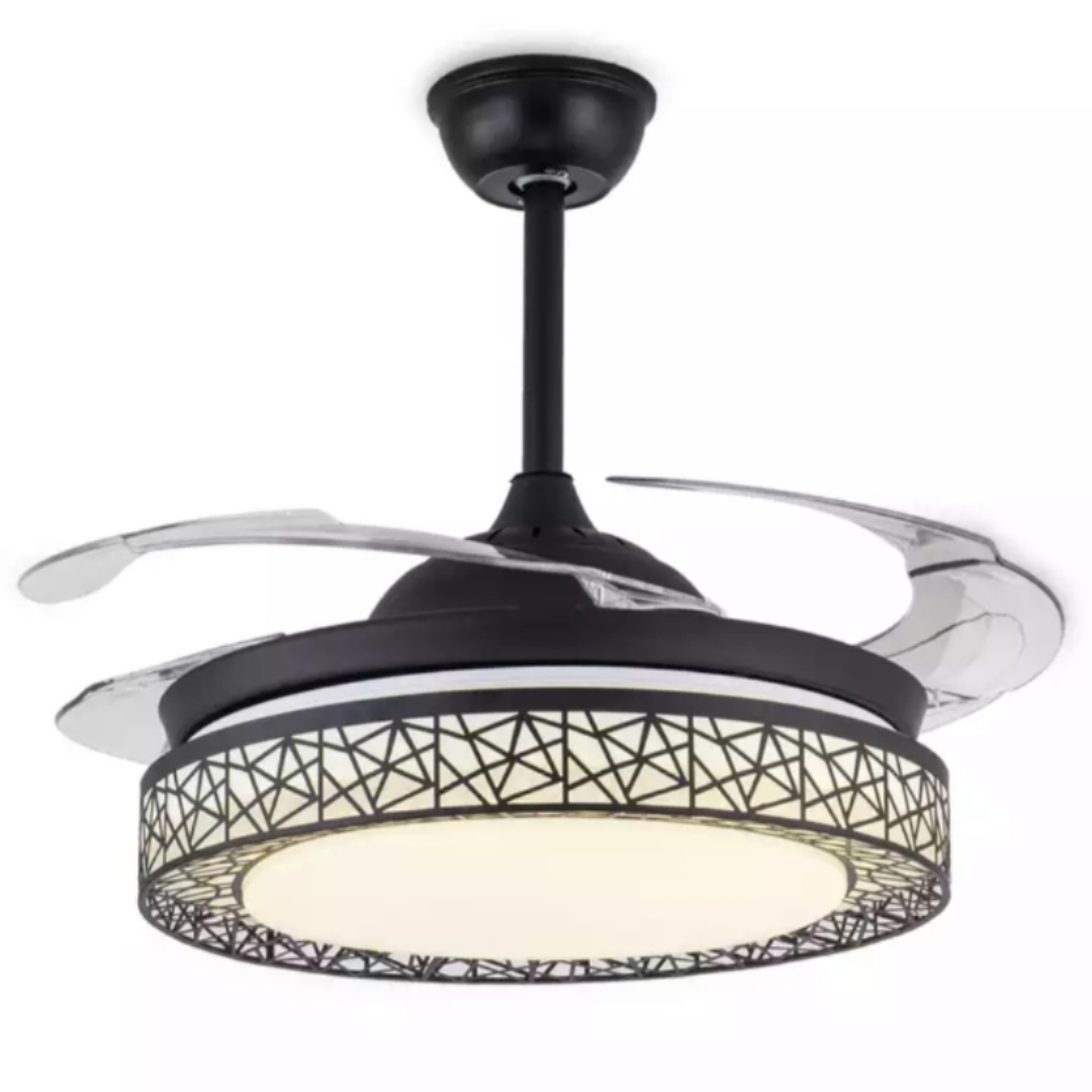Acrylic Bird Nest Retractable LED Ceiling Fan Light (INSTOCK)