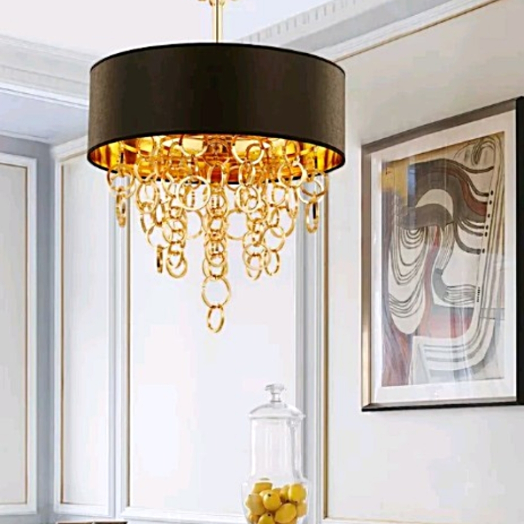 Post Modern Classic Black Gold Led Pendant Light Living Room/Bed Room